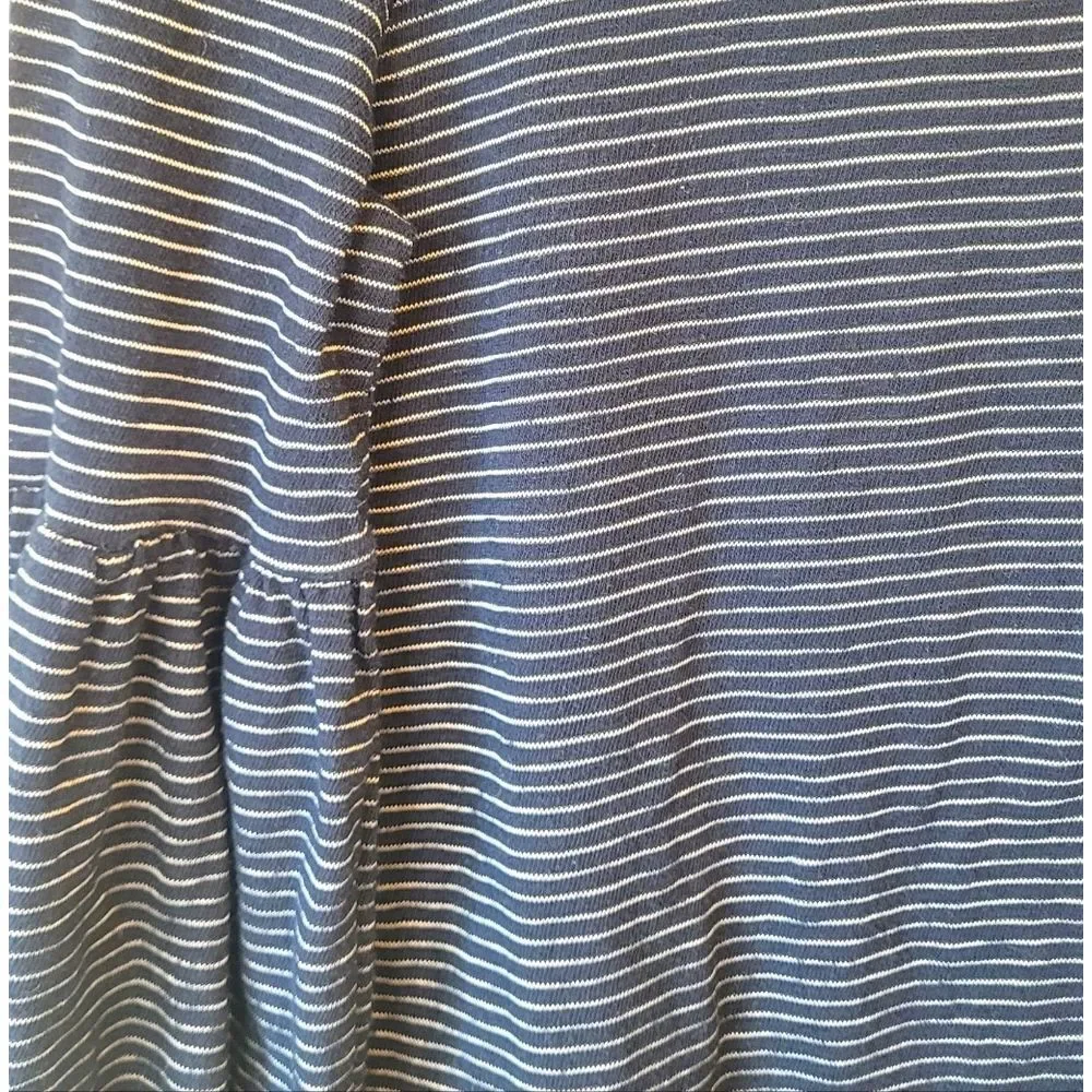 Loft Outlet Women's Navy Blue & White Striped Puff Sleeve Blouse Size XS